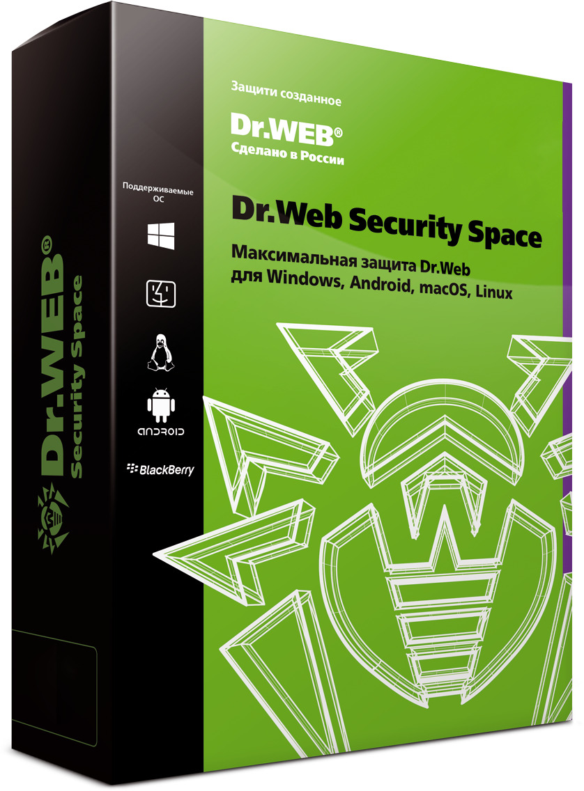 Продление лицензии Dr.Web Security Space 2 года, 5 шт